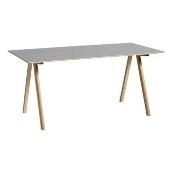 HAY CPH10 2.0 desk, 160 x 80 cm, lacquered oak - grey linoleum