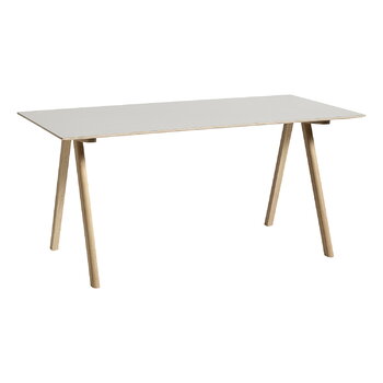 Office desks, CPH10 2.0 desk, 160 x 80 cm, lacquered oak - off-white linoleum, White