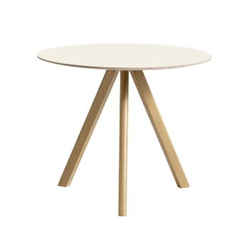 Dining tables, CPH20 2.0 table, 90 cm, lacquered oak - off-white linoleum, White