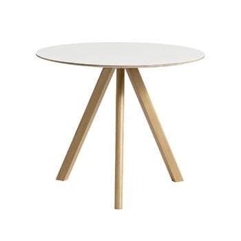 Tavoli da pranzo, Tavolo CPH20 2.0, 90 cm, rovere laccato - laminato bianco, Bianco