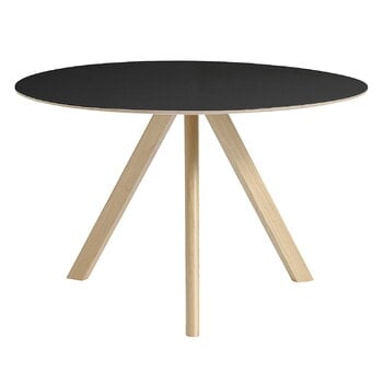 HAY CPH20 2.0 table, 120 cm, lacquered oak - black linoleum