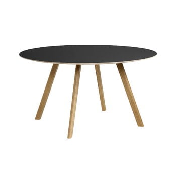 HAY CPH25 2.0 table, 120 cm, laquered oak - black linoleum, product image