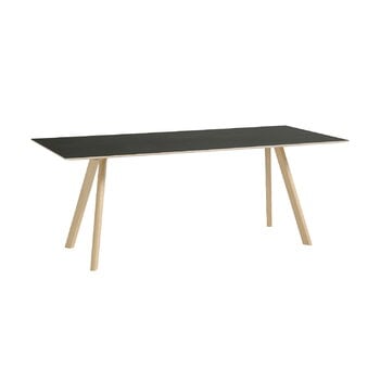 HAY CPH30 2.0 table, 200 x 90 cm, lacquered oak - black linoleum