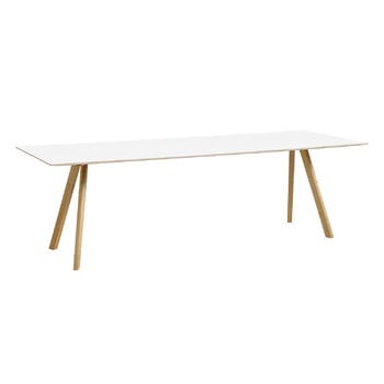 Tavoli da pranzo, Tavolo CPH30 2.0, 250 x 90 cm, rovere laccato - laminato bianco, Bianco