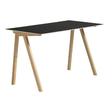 HAY Schreibtisch CPH90 2.0, 130 x 65 cm, Eiche - schwarzes Linoleum