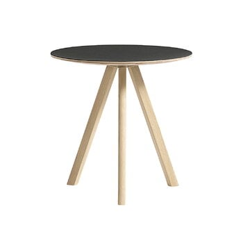 Coffee tables, CPH20 2.0 coffee table, 50 cm, lacquered oak - black linoleum, Black