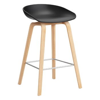 HAY Sgabello About A Stool AAS32, 65 cm, nero 2.0-rovere sapon.-acc.