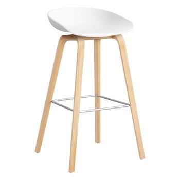 HAY About A Stool AAS32, 75 cm, white 2.0 - soaped oak - steel