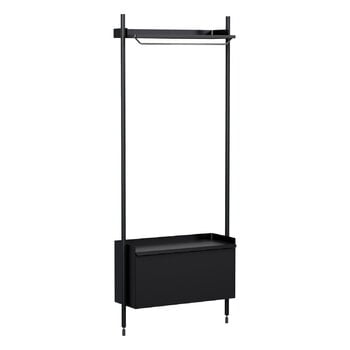 Scaffali modulari, Armadio Pier System 1001, 1 colonna, PS black, Nero