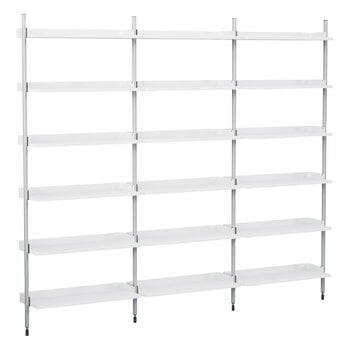 Shelving units, Pier System 103 shelf, 3 columns, PS white - aluminium, White
