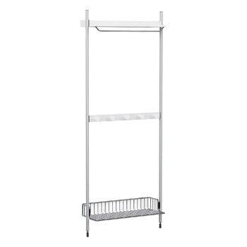 Shelving units, Pier System 1041 wardrobe, 1 column, PS white - aluminium, White