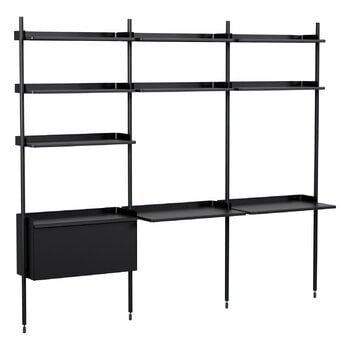 Shelving units, Pier System 13 shelf, 3 columns, PS black, Black