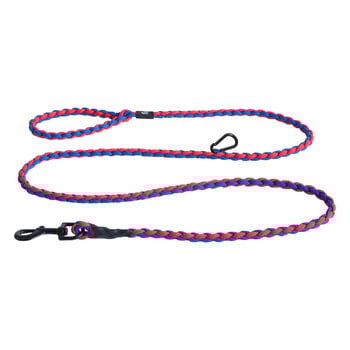 Accessori per animali, Guinzaglio HAY Dogs, intrecciato, regolabile, blu - rosso, Rosso