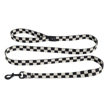 Accessori per animali, Guinzaglio Dogs di HAY, piatto, taglia M-L, check, nero - bianco, Bianco