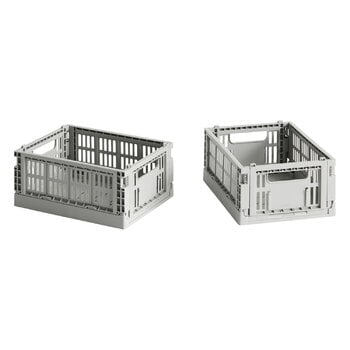 Scatole, Cassetta Colour Crate Mini, 2 pz, grigio chiaro, Grigio