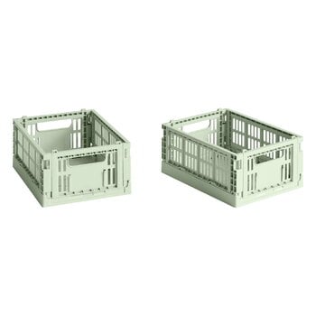 Scatole, Cassetta Colour Crate Mini, 2 pz, verde menta, Verde