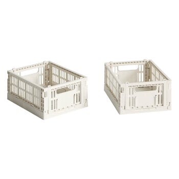 Scatole, Cassetta Colour Crate Mini, 2 pz, bianco naturale, Bianco