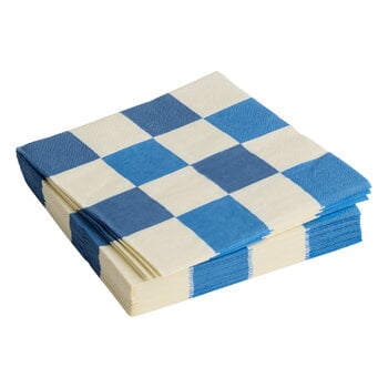 HAY Pattern servett, middag, 20-pack, off-white - blues M check