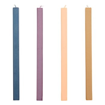 Candles, Square candle, 4 pcs, dark, Multicolour