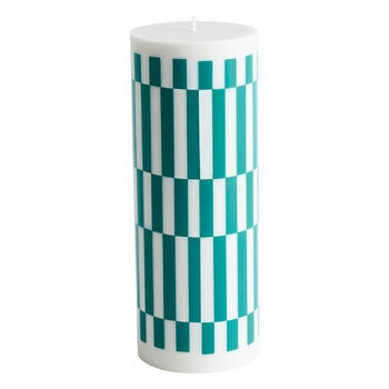 HAY Column kynttilä, L, vaaleanharmaa - vihreä