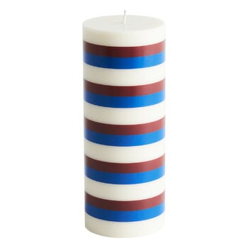 HAY Column Kerze, M, Cremeweiß - Braun - Blau