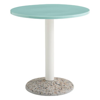 Patio tables, Ceramic table, 70 cm, light mint, White