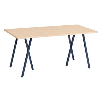 HAY Table Loop Stand, 160 cm, bleu profond - chêne laqué