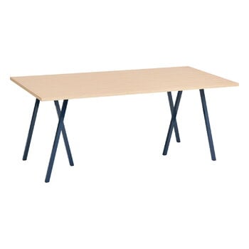 HAY Table Loop Stand, 180 cm, bleu profond - chêne laqué