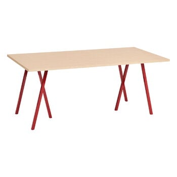 HAY Table Loop Stand, 180 cm, rouge-marron - chêne laqué