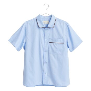 HAY Chemise de pyjama à manches courtes Outline, bleu pâle