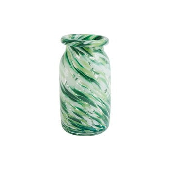 HAY Splash Vase, gerollter Rand, S, Green Swirl