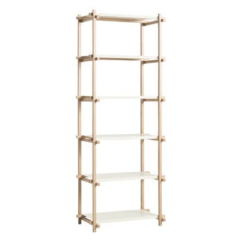 Bookcases, Woody Column 2.0 shelf, high, soaped oak - almond white steel, White