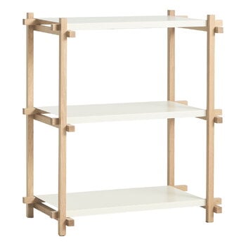 Bookcases, Woody Column 2.0 shelf, low, soaped oak - almond white steel, White