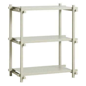 Bookcases, Woody Column 2.0 shelf, low, smokey grey beech - smokey grey steel, Gray