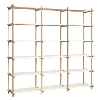 Bookcases, Woody 2.0 shelf, high, soaped oak - almond white steel, White