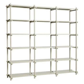 Bookcases, Woody 2.0 shelf, high, smokey grey beech - smokey grey steel, Gray