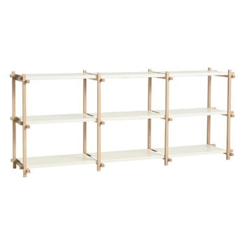 Bookcases, Woody 2.0 shelf, low, soaped oak - almond white steel, White