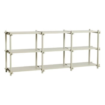 Bookcases, Woody 2.0 shelf, low, smokey grey beech - smokey grey steel, Gray