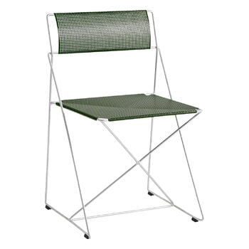 Patio chairs, X-Line chair, hot galvanized - autumn green, Silver