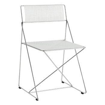 Dining chairs, X-Line chair, indoor, chromed - chalk white, White