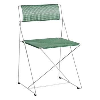 Patio chairs, X-Line chair, hot galvanized - leek green, Silver