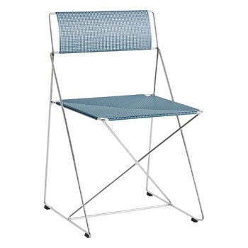 Dining chairs, X-Line chair, indoor, chromed - powder blue, Silver