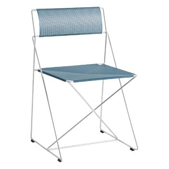 Patio chairs, X-Line chair, hot galvanized - powder blue, Silver