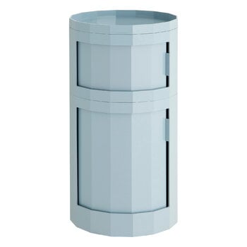 HAY Facet cabinet incl. feet and castors, low, misty blue