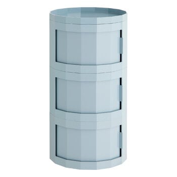 HAY Facet cabinet incl. feet and castors, high, misty blue