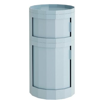HAY Facet cabinet incl. feet and castors, low, misty blue
