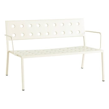 HAY Balcony Lounge bench w. armrest, 121,5 x 69 cm, chalk beige