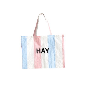HAY Candy Stripe shopper, M, blue - red - white