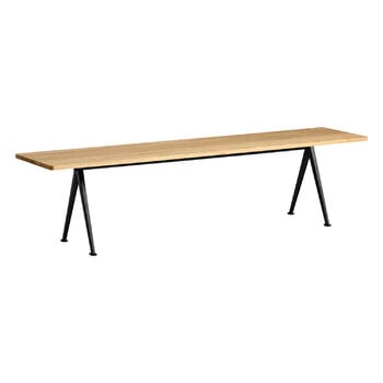 Benches, Pyramid bench 12, 190 x 45 cm, black - lacquered oak, Black