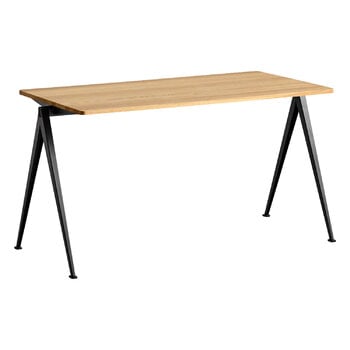 Dining tables, Pyramid table 01, 140 x 65 cm, black - lacquered oak, Black